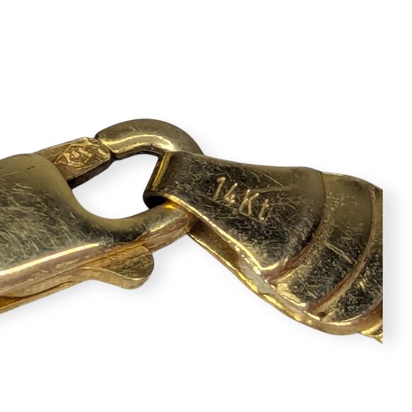 Vintage Milor Italy 14k Gold Herringbone Bracelet 8" w/Lobster Claw Clasp Signed - Picture 7 of 15